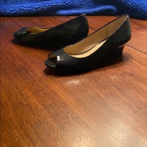 Deep blue low high heels